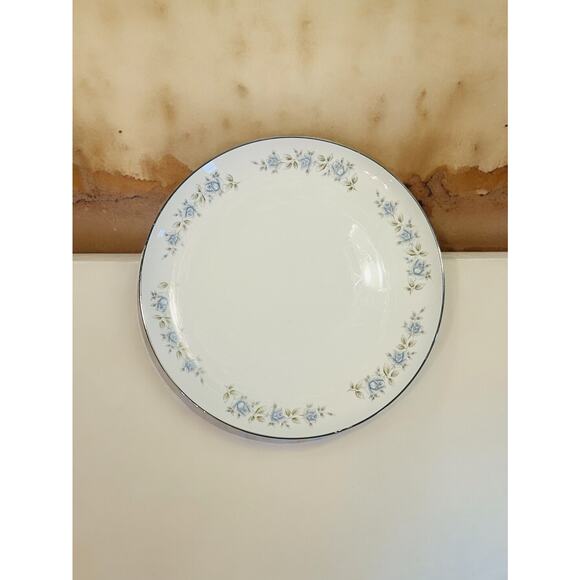 Lennold Rhapsody 12 in Round Platter Chop Plate Vintage Blue Flowers Fine China - Picture 3 of 7